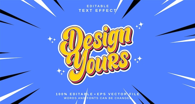 Editable text style effect Design Yours text style theme
