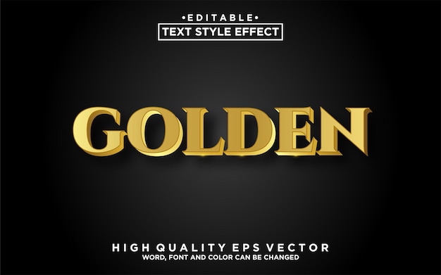 Editable text style effect Golden