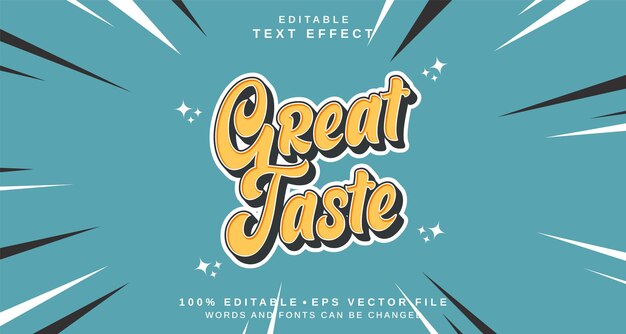 Editable text style effect Great Taste text style theme