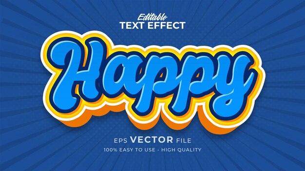 Editable text style effect - happy text style theme