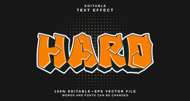 Editable text style effect Hard text style theme