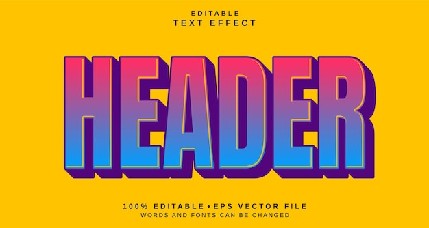 editable text style effect header text style theme