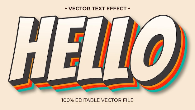 editable text style effect hello text in grunge style theme
