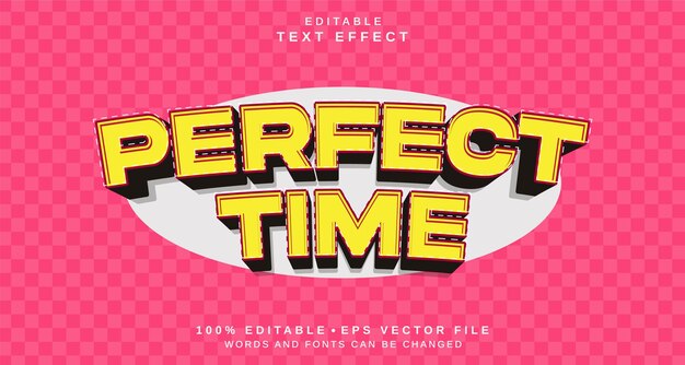 Editable text style effect Perfect Time text style theme