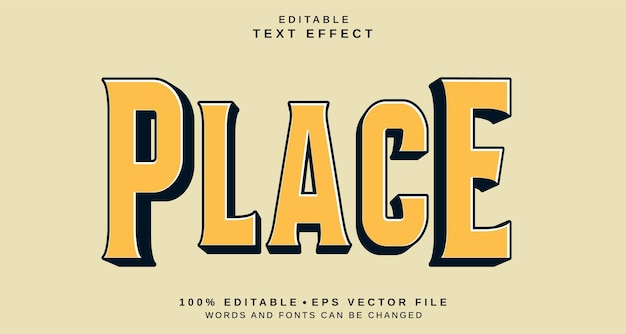 Editable text style effect Place text style theme