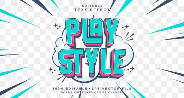 Editable text style effect Play Style text style theme