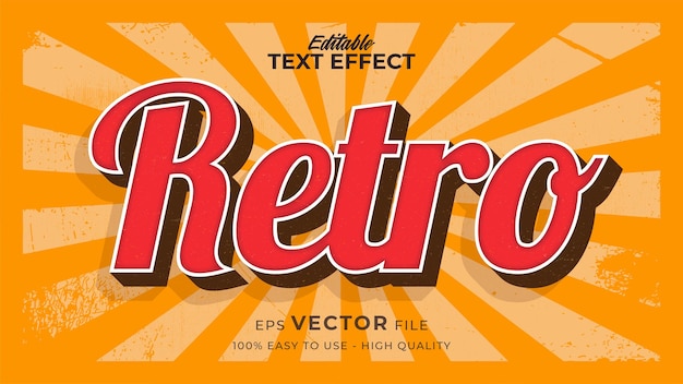editable text style effect - retro text in grunge style theme