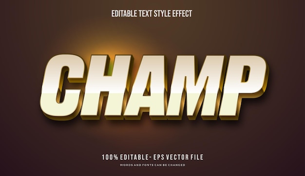 Editable text style effect shiny gold white modern color Text style vector file