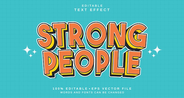 Editable text style effect Strong People text style theme