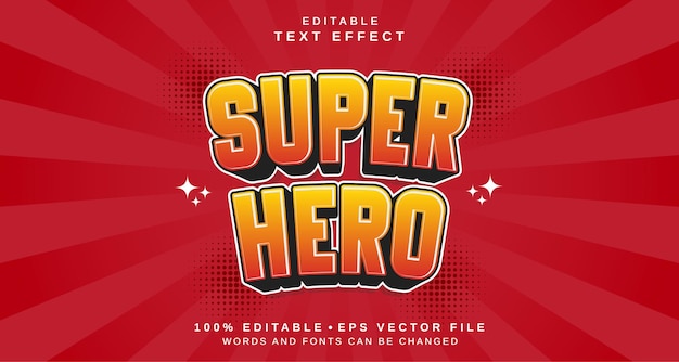 Editable text style effect Super Hero text style theme