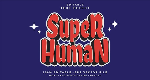 Editable text style effect Super Human text style theme