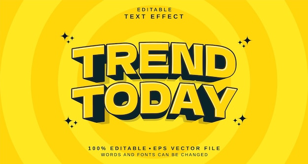 Editable text style effect Trend Today text style theme
