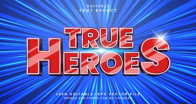 editable text style effect true heroes text style theme