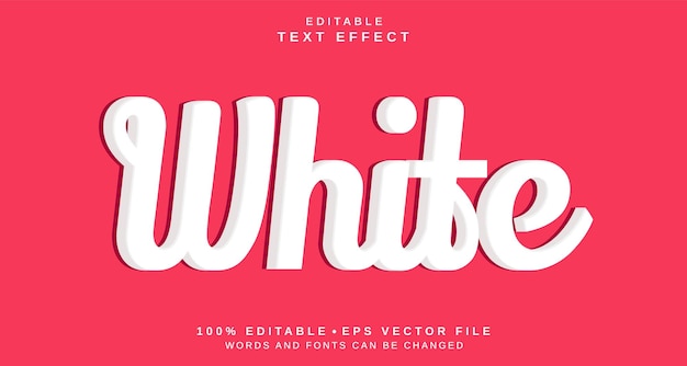 Editable text style effect White text style theme