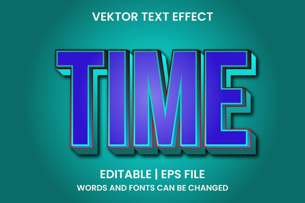 Editable time effect text