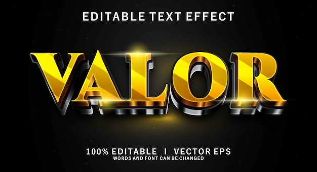 editable valor 3d vector text effect with modern style design