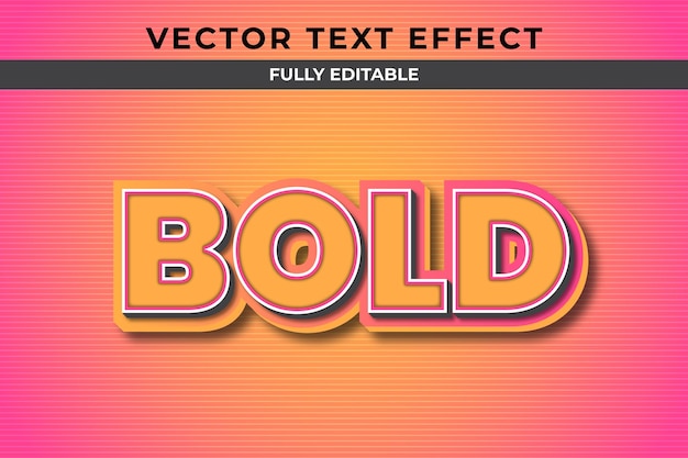 Editable vector 3d text effect Bold text style effect