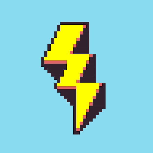 editable vector flash icon pixel art illustration for game development game asset web asset