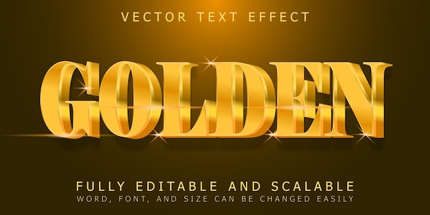 Editable Vector Text Effect Golden Theme