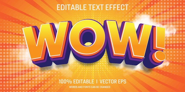 editable wow vector text effect modern style design