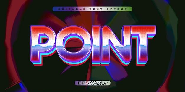 editable y2k retro text effect with futuristic 80s classic style point
