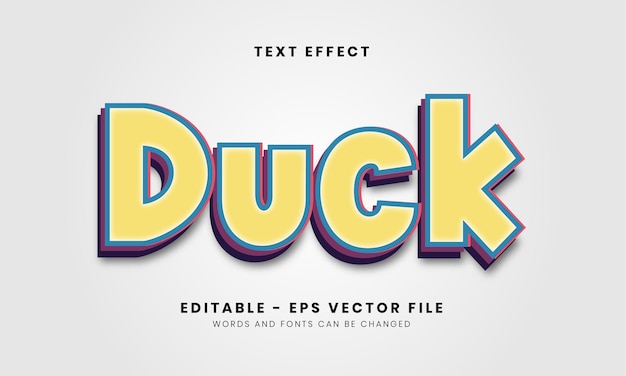 editable yellow duck text effect