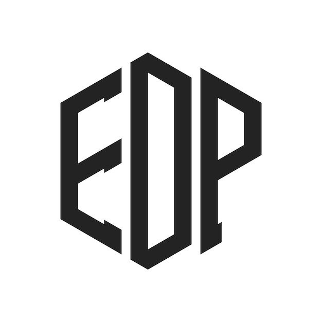 edp logo design initial letter edp monogram logo using hexagon shape