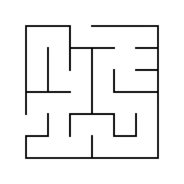 Education logic game. Find right way. Labyrinth, conundrum for kids. Isolated simple square maze