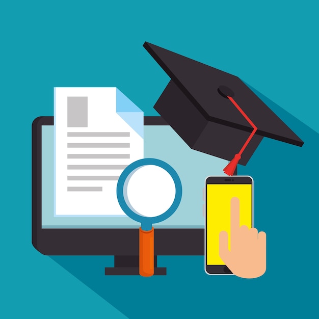 education on line with desktop display