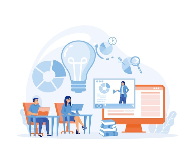 education online training courses tutorials elearning concept distance internet studying