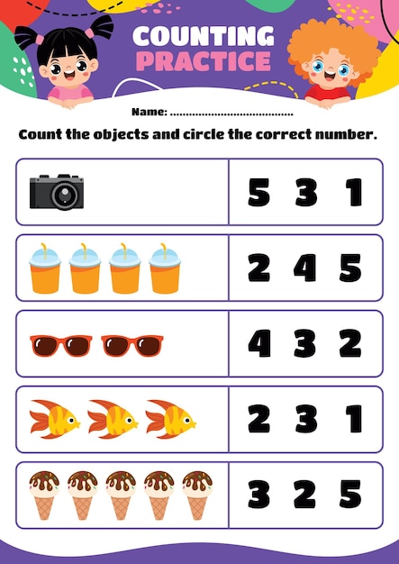 Educational Worksheet For Kindergarten Students