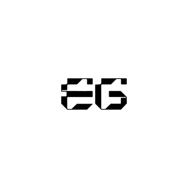 EG monogram logo design bogstav tekst navn symbol monokromt logo alfabet tegn simpelt logo