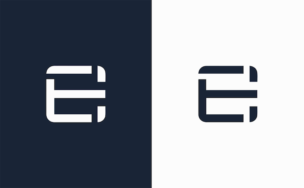 eh elegant creative and modern vector logo design in blue and white color