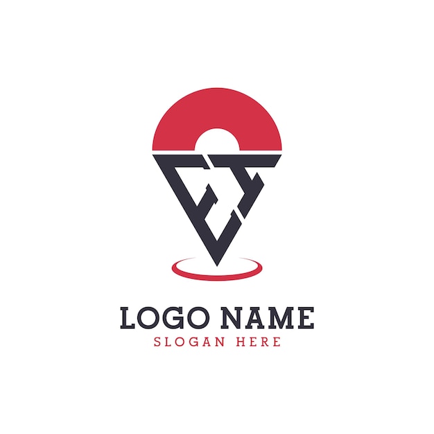EI Location Icon Design Modern EI Pinpoint Logo for Navigation Map Apps and Location Based Businesses