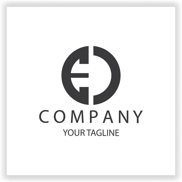 EI Logo monogram simple and modern circle black colour design template premium elegant vector eps 10