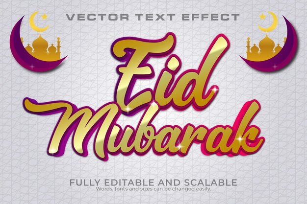 eid mubarak 3d text effect 100 editable eps file word and font can be changed