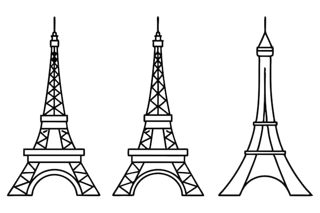 Eiffel Tower Line Art Nature Inspired Artistic Paris Drawing