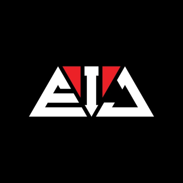EIJ triangle letter logo design with triangle shape EIJ triangle logo design monogram EIJ triangle vector logo template with red color EIJ triangular logo Simple Elegant and Luxurious Logo EIJ