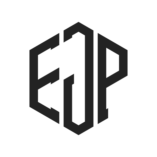 ejp logo design initial letter ejp monogram logo using hexagon shape