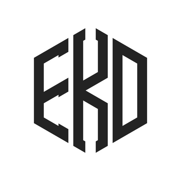 EKD Logo Design Initial Letter EKD Monogram Logo using Hexagon shape