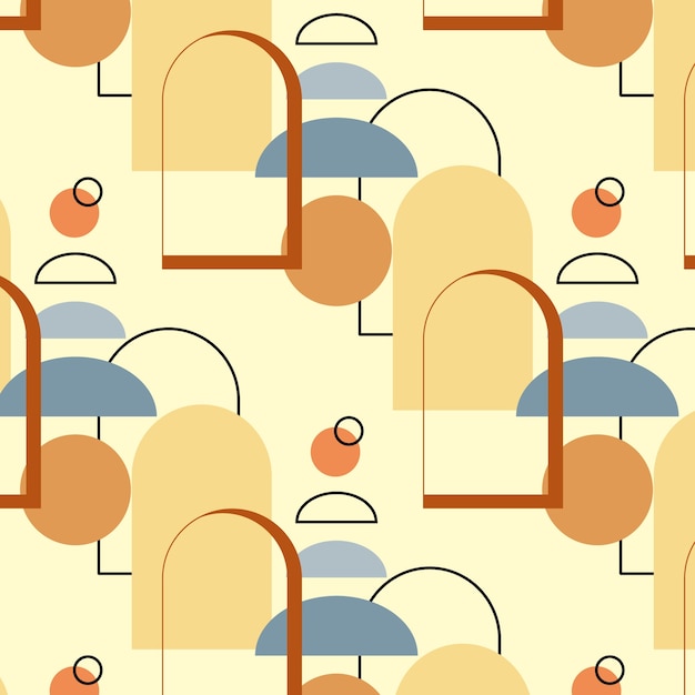 El çizimi boho geometrik desen