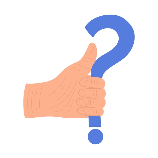 Elderly man's hand holding a question mark The concept of dementia Alzheimer's disease Vector