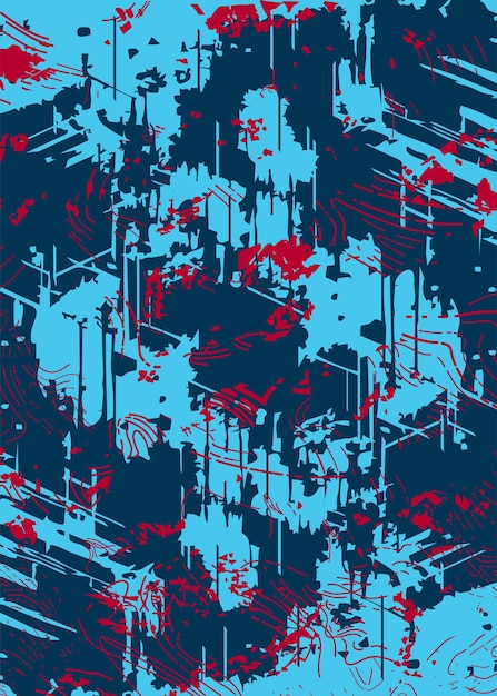 electric blue and red grunge sports pattern