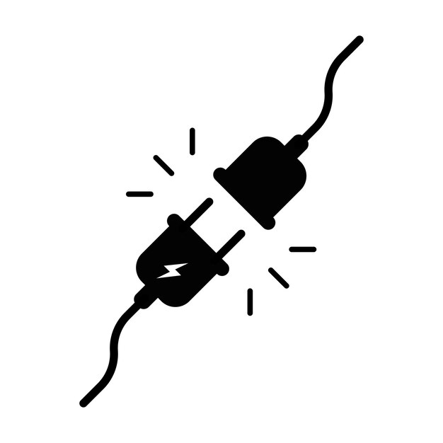 Electric plug and cord icon vector