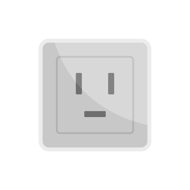 Electric power socket icon Flat illustration of electric power socket vector icon isolated on white background