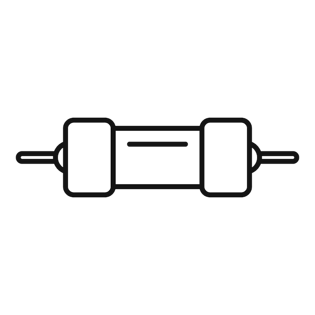 Electric resistor icon outline vector Capacitor chip Central component