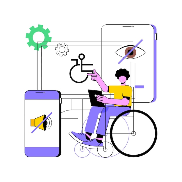 electronic accessibility abstract concept vector illustration
