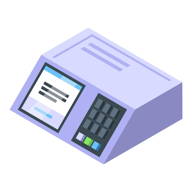 Electronic voiting device icon isometric vector Election vote Digital box