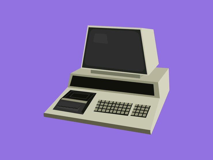 Vektör electronics office supplies multimedia product computer hardware retro