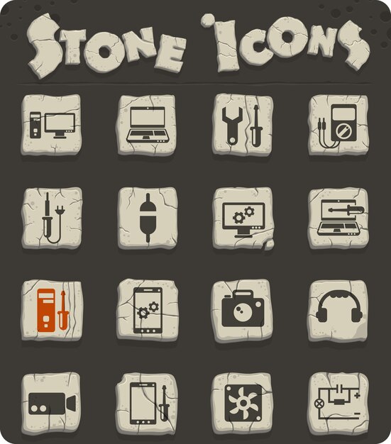 Electronics repair vector icons for web and user interface design